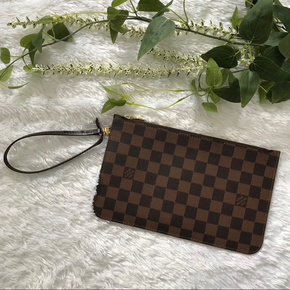Louis Vuitton Brown Damier Ebene Canvas Wristlet